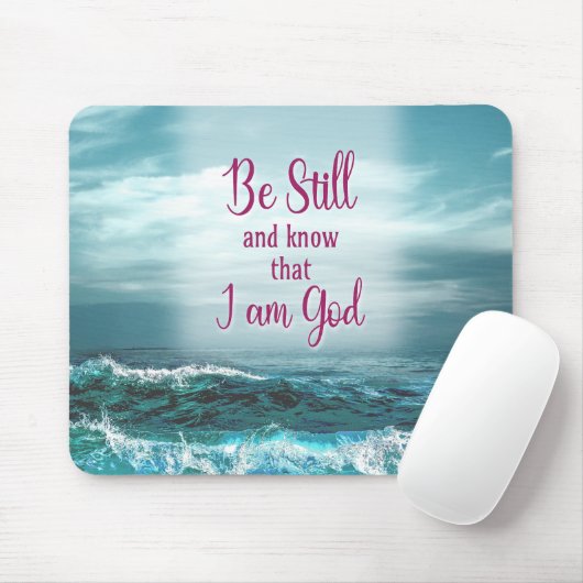 Wees stil en weet dat ik God ben Muismat (Met muis)