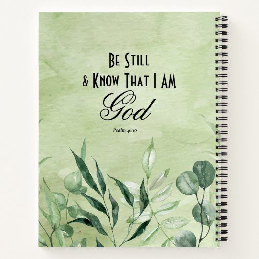 Wees stil en weet dat ik God ben Notitieboek (Achterkant)