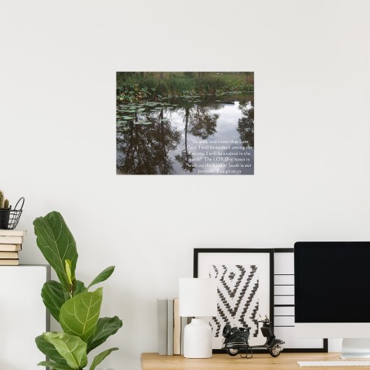 "Wees stil, en weet dat ik God ben. Poster (Thuiskantoor)