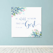 Wees stil en weet dat ik God ben, PS 46:10 Canvas Afdruk (Insitu (Houten vloer))