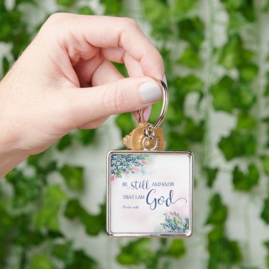 Wees stil en weet dat ik God ben, PS 46:10 Sleutelhanger (Hand)