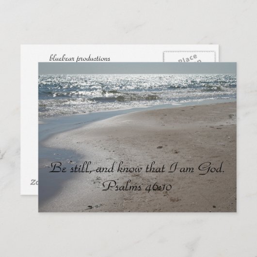 Wees stil en weet dat ik God ben. Psalm 46:10 Briefkaart (Voorkant / Achterkant)