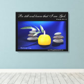 Wees stil en weet dat ik God ben. (Psalm 46:10) Canvas Afdruk (Insitu (Houten vloer))
