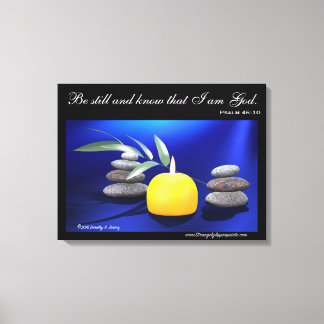 Wees stil en weet dat ik God ben. (Psalm 46:10) Canvas Afdruk