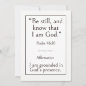 Wees stil en weet dat ik God ben — Psalm 46:10 Kaart (Voorkant)