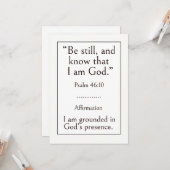 Wees stil en weet dat ik God ben — Psalm 46:10 Kaart (Voorkant / Achterkant in situ)