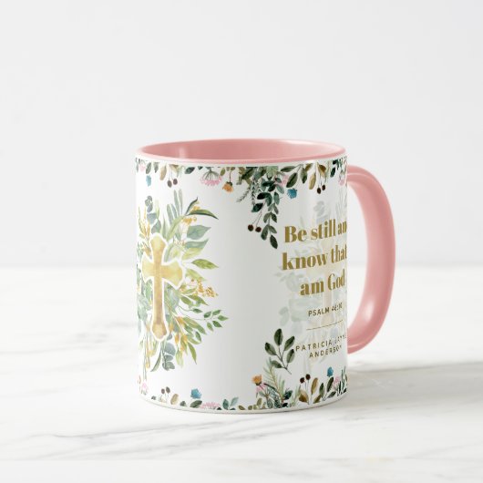 Wees stil en weet dat ik God ben Psalm 46:10 Mok (Voorkant rechts)