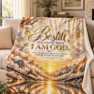 Wees stil en weet dat ik God ben Psalm 46 10 Sherpa Deken