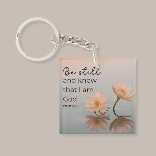 Wees stil en weet dat ik God ben (Psalm 46:10) Sleutelhanger