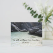 Wees stil en weet dat ik God ben. Psalm 46:1 Briefkaart (Staand voorkant)