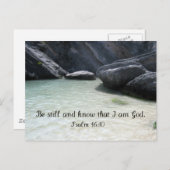 Wees stil en weet dat ik God ben. Psalm 46:1 Briefkaart (Voorkant / Achterkant)