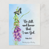 Wees stil, en weet dat ik God ben. Psalm 56:3 Briefkaart (Voorkant)