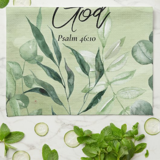 Wees stil en weet dat ik God ben Theedoek (Gevouwen)