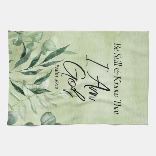 Wees stil en weet dat ik God ben Theedoek (Horizontaal)