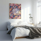 WEES STIL EN WEET DAT IK GOD BEN - Waterverf Bloem Poster
