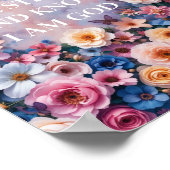 WEES STIL EN WEET DAT IK GOD BEN - Waterverf Bloem Poster (Hoek)