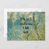 Wees stil en weet dat ik God Bijbel Verse ben Briefkaart (Voorkant / Achterkant)