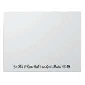 Wees stil en weet dat ik God Bijbel Verse ben Notitieblok (Voorkant)