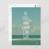 Wees stil en weet dat ik God Bijbelse Verse ben Briefkaart (Voorkant / Achterkant)