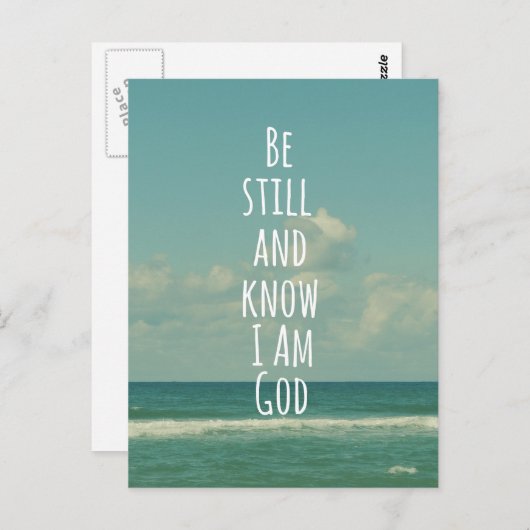 Wees stil en weet dat ik God Bijbelse Verse ben Briefkaart (Voorkant / Achterkant)