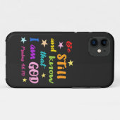 Wees stil en weet dat ik God Bijbelse Verse ben Case-Mate iPhone Case (Achterkant (horizontaal))