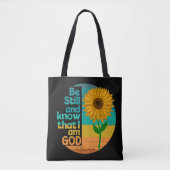 Wees stil en weet dat ik God Bijbelse Verse ben Tote Bag (Voorkant)
