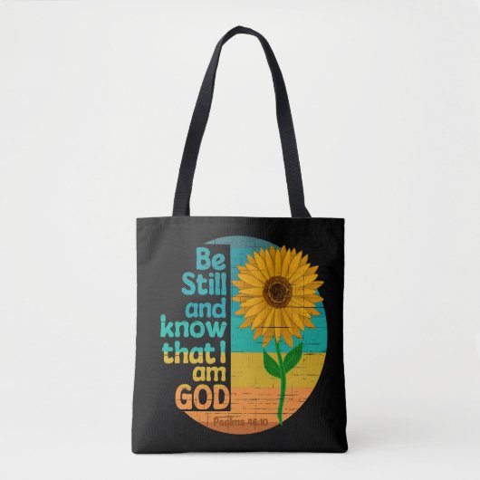 Wees stil en weet dat ik God Bijbelse Verse ben Tote Bag (Voorkant)