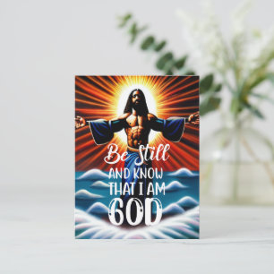 Wees stil en weet dat ik God Briefkaart ben