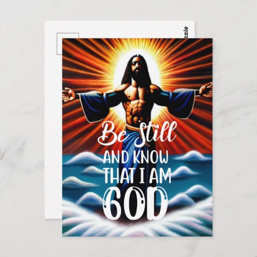 Wees stil en weet dat ik God Briefkaart ben (Voorkant / Achterkant)