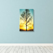 Wees stil en weet dat ik GOD Canvas wrap ben Afdruk (Insitu (Houten vloer))