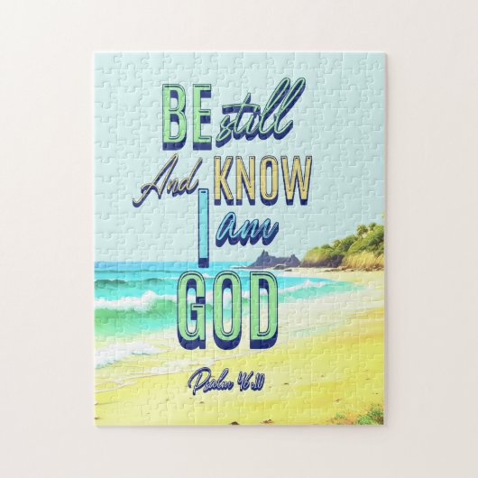 Wees stil en weet dat ik God Psalm 46:10 Legpuzzel (Verticaal)