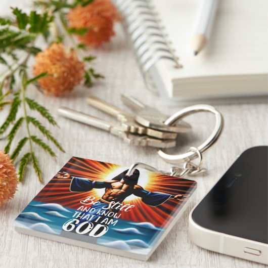 Wees stil en weet dat ik God Sleutelhanger ben (Voorkant Rechts)