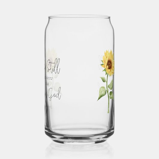Wees stil en weet dat ik God Zonnebloem ben Blikvorm Glas (Rechts)