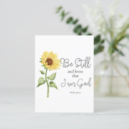 Wees stil en weet dat ik God Zonnebloem ben Briefkaart