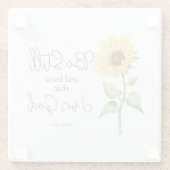 Wees stil en weet dat ik God Zonnebloem ben Glazen Onderzetter (Achterkant)