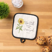 Wees stil en weet dat ik God Zonnebloem ben Pannenlap (Top down)