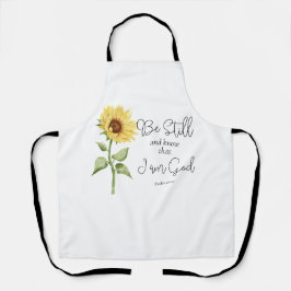 Wees stil en weet dat ik God Zonnebloem ben Schort