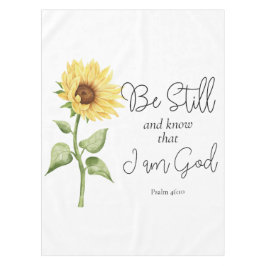 Wees stil en weet dat ik God Zonnebloem ben Tafelkleed