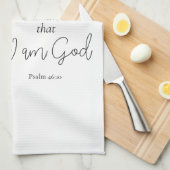 Wees stil en weet dat ik God Zonnebloem ben Theedoek (Quarter Fold)