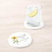 Wees stil en weet dat ik God Zonnebloem ben Zandsteen Onderzetter (Zijkant)