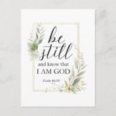 Wees stil en weet dat ik Gods Bijbel Christelijk b Briefkaart (Voorkant)