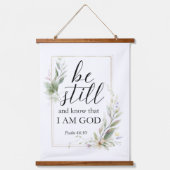 Wees stil en weet dat ik Gods Bijbel Christelijk b Hangend Wandkleed (Voorkant)