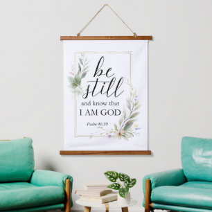 Wees stil en weet dat ik Gods Bijbel Christelijk b Hangend Wandkleed