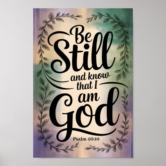 Wees stil en weet dat ik Gods  Christelijk ben Poster (Voorkant)