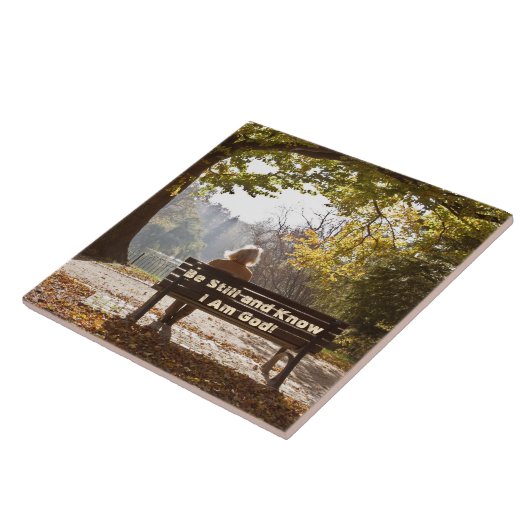 Wees stil en weet dat ik Gods Keramische Tegel ben Tegeltje (Zijkant)