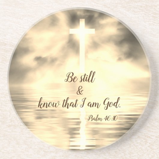 Wees stil en weet dat ik godslasterlijk Onderzette Zandsteen Onderzetter (Voorkant)