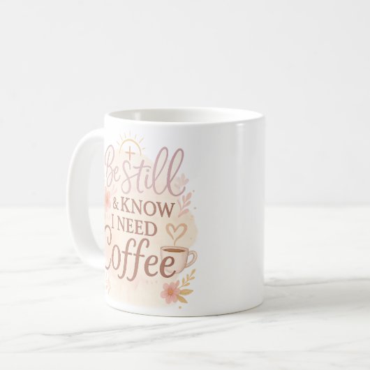 Wees stil en weet dat ik koffie Christelijke Mok n (Voorkant links)