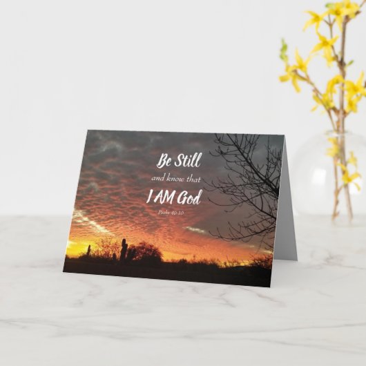 Wees stil en weet dat IK Wenskaart BEN Kaart (Gele Bloem)