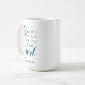 Wees stil en weet het | Gepersonaliseerd Christeli Koffiemok (Voorkant links)