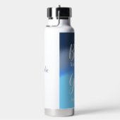 Wees Stil En Weet | Moderne Blauwe Werveling Perso Waterfles (Rechts)